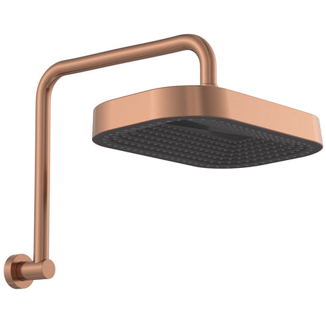 Fienza 411139CO-A Kuro Gooseneck Shower Arm Set Soft Square Head Brushed Copper