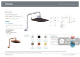Fienza 411139GM-A Kuro Gooseneck Shower Arm Set Soft Square Head Gun Metal