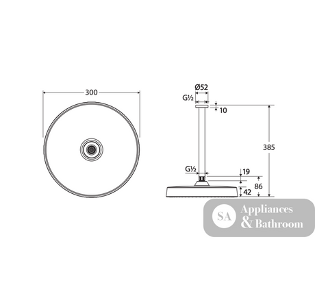 Fienza 411140BN-C Kuro Shower Dropper Set Round Head Brushed Nickel