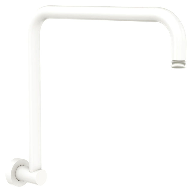 Fienza 422111MW Kaya Round Fixed Gooseneck Shower Arm Matte White - Shower Wall Arms