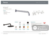 Fienza 422118MW Kaya Round Shower Arm Matte White - Shower Wall Arms