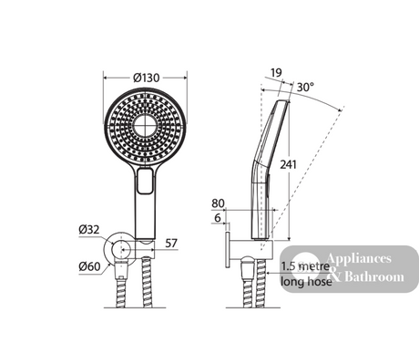Fienza 433140UB Kuro Hand Shower Round Plate Round Head Urban Brass