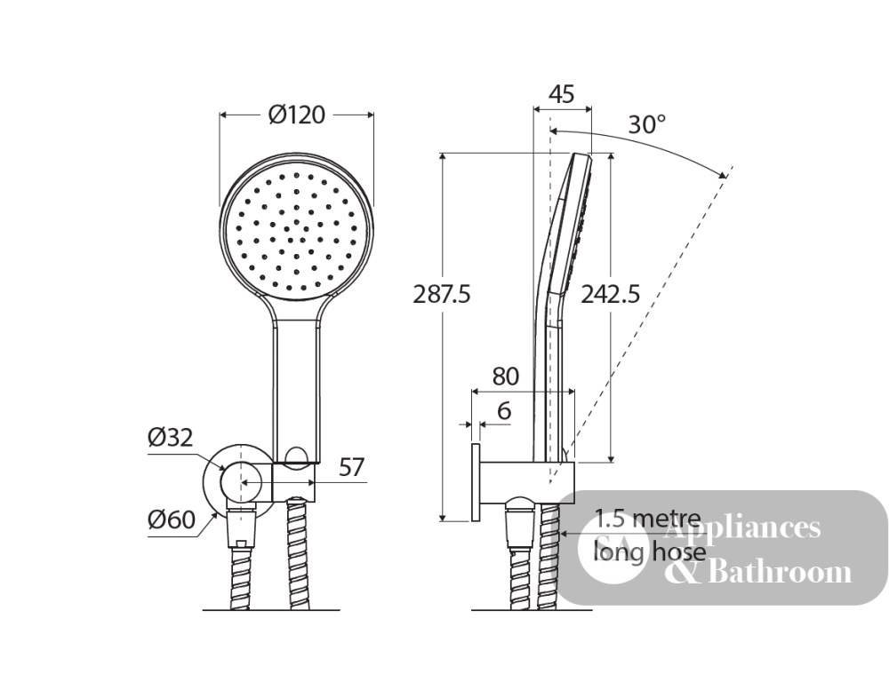 Fienza 433201MW Kaya Hand Shower Matte White - Hand Showers