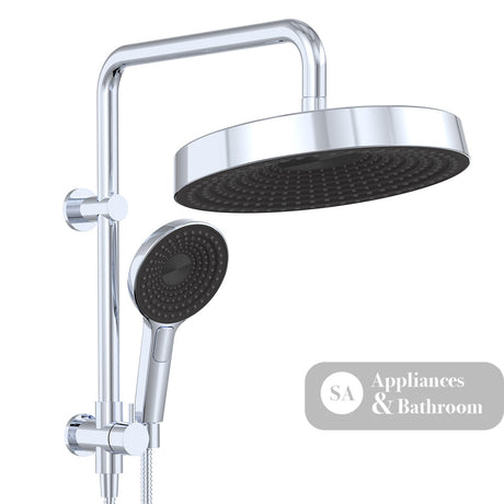 Fienza 434139 Kuro Twin Half-Rail Shower Round Head Chrome