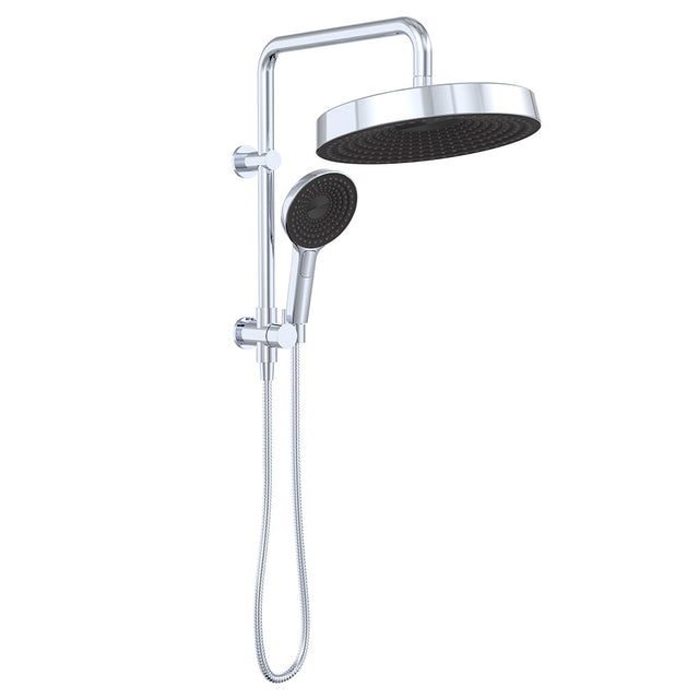 Fienza 434139 Kuro Twin Half-Rail Shower Round Head Chrome