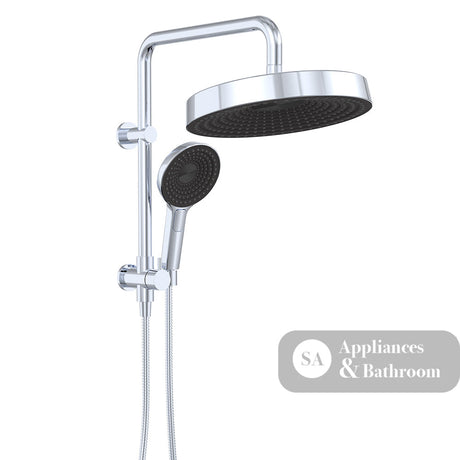 Fienza 434139 Kuro Twin Half-Rail Shower Round Head Chrome