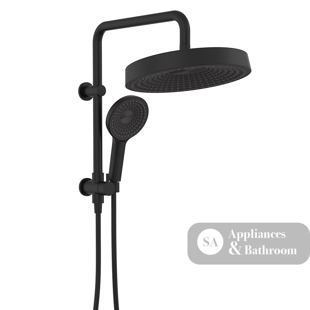 Fienza 434139B Kuro Twin Half-Rail Shower Round Head Matte Black
