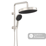 Fienza 434139BN Kuro Twin Half-Rail Shower Round Head Brushed Nickel