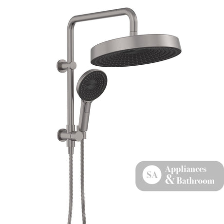 Fienza 434139GM Kuro Twin Half-Rail Shower Round Head Gun Metal