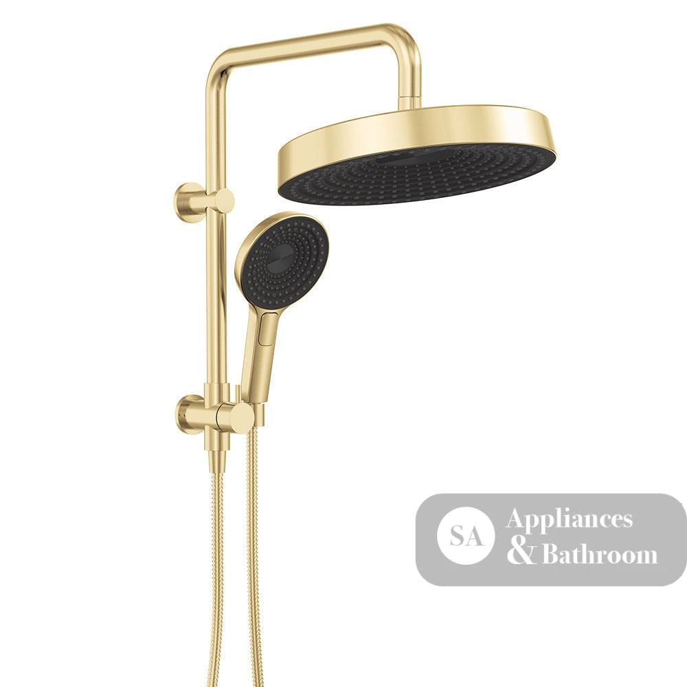 Fienza 434139UB Kuro Twin Half-Rail Shower Round Head Urban Brass