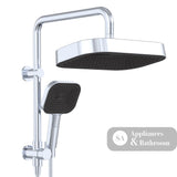 Fienza 434140 Kuro Twin Half-Rail Shower Soft Square Head Chrome