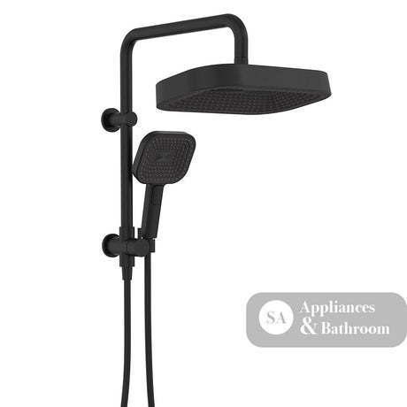 Fienza 434140B Kuro Twin Half-Rail Shower Soft Square Head Matte Black