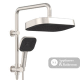 Fienza 434140BN Kuro Twin Half-Rail Shower Soft Square Head Brushed Nickel