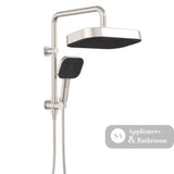 Fienza 434140BN Kuro Twin Half-Rail Shower Soft Square Head Brushed Nickel