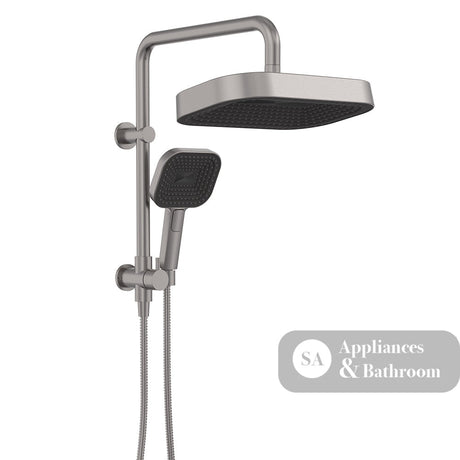 Fienza 434140GM Kuro Twin Half-Rail Shower Soft Square Head Gun Metal