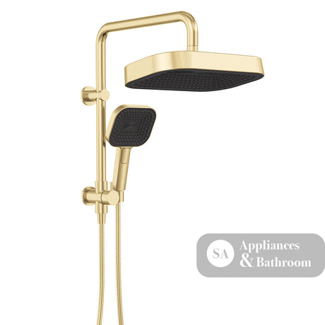 Fienza 434140UB Kuro Twin Half-Rail Shower Soft Square Head Urban Brass