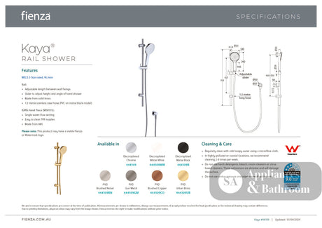 Fienza 444109UB Kaya Rail Shower Urban Brass - Rail Showers