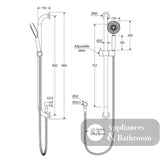 Fienza 444112 Stella Care Chrome Rail Shower - Rail Shower