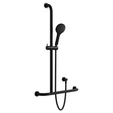 Fienza 444113BLH Hustle Care Right Hand Inverted T Rail Shower Matte Black - Rail Shower