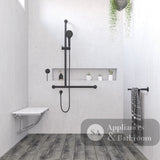 Fienza 444113BLH Hustle Care Right Hand Inverted T Rail Shower Matte Black - Rail Shower