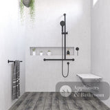 Fienza 444113BRH Hustle Care Right Hand Inverted T Rail Shower Matte Black - Rail Shower