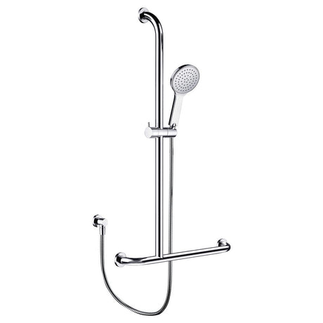 Fienza 444113LH Luciana Care Chrome Left Hand Inverted T Rail Shower - Rail Shower