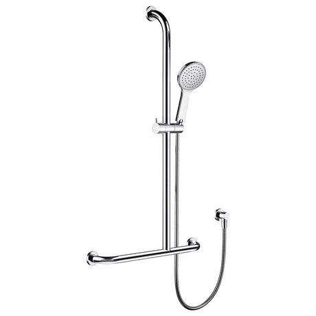 Fienza 444113RH Luciana Care Chrome Right Hand Inverted T Rail Shower - Rail Shower