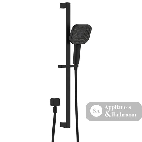Fienza 444139B Kuro Rail Shower Soft Square Head Matte Black