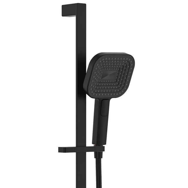 Fienza 444139B Kuro Rail Shower Soft Square Head Matte Black