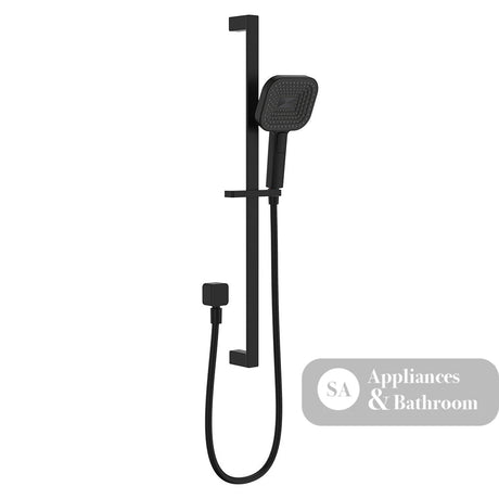 Fienza 444139B Kuro Rail Shower Soft Square Head Matte Black