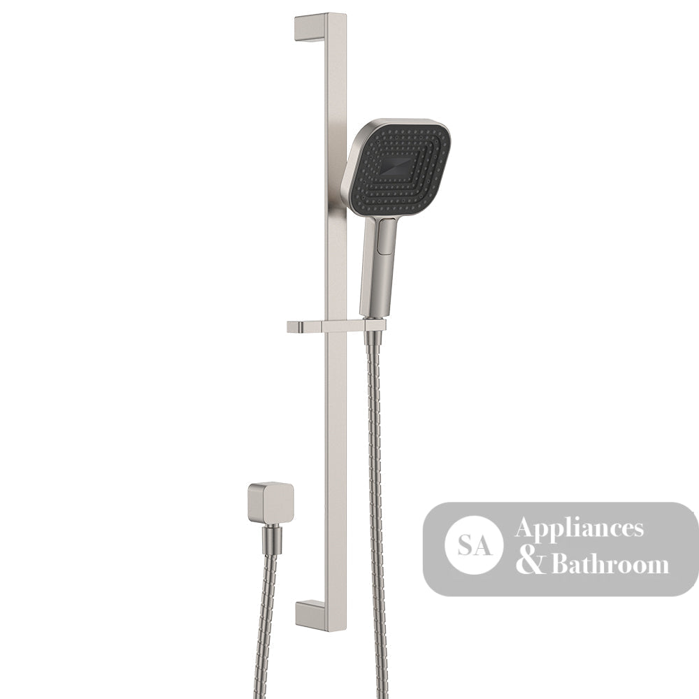 Fienza 444139BN Kuro Rail Shower Soft Square Head Brushed Nickel