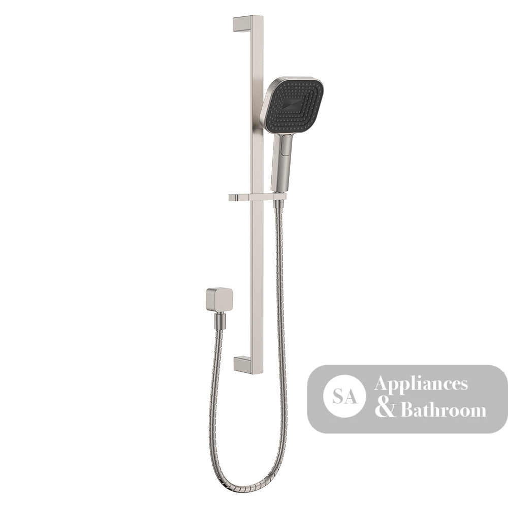 Fienza 444139BN Kuro Rail Shower Soft Square Head Brushed Nickel
