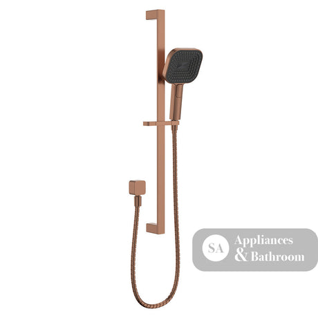 Fienza 444139CO Kuro Rail Shower Soft Square Head Brushed Copper