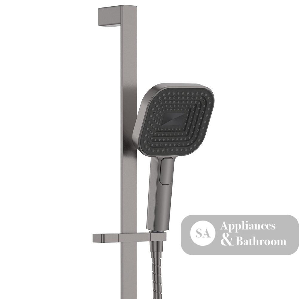 Fienza 444139GM Kuro Rail Shower Soft Square Head Gun Metal