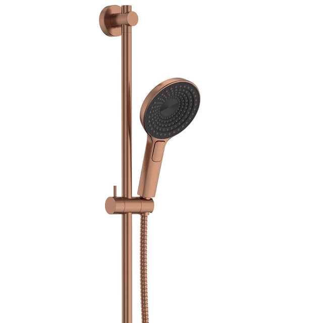 Fienza 444140CO Kuro Rail Shower Round Brushed Copper
