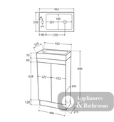 Fienza 4525DWK Denzel 450 Vanity on Kickboard - Vanity Units