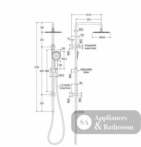 Fienza 455109 Kaya Twin Shower Chrome - Twin Showers