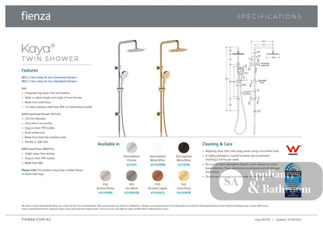 Fienza 455109GM Kaya Twin Shower Gun Metal - Twin Showers