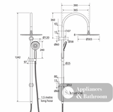 Fienza 455110B Empire Slim Curved Twin Shower Matte Black - Twin Showers