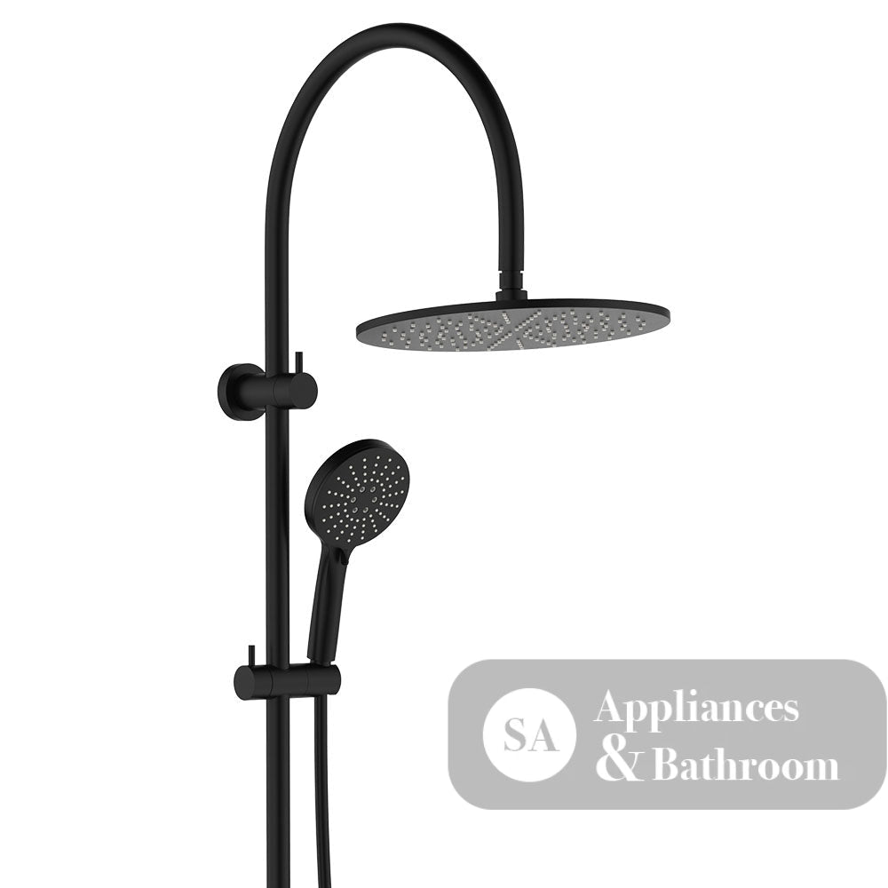 Fienza 455110B Empire Slim Curved Twin Shower Matte Black - Twin Showers