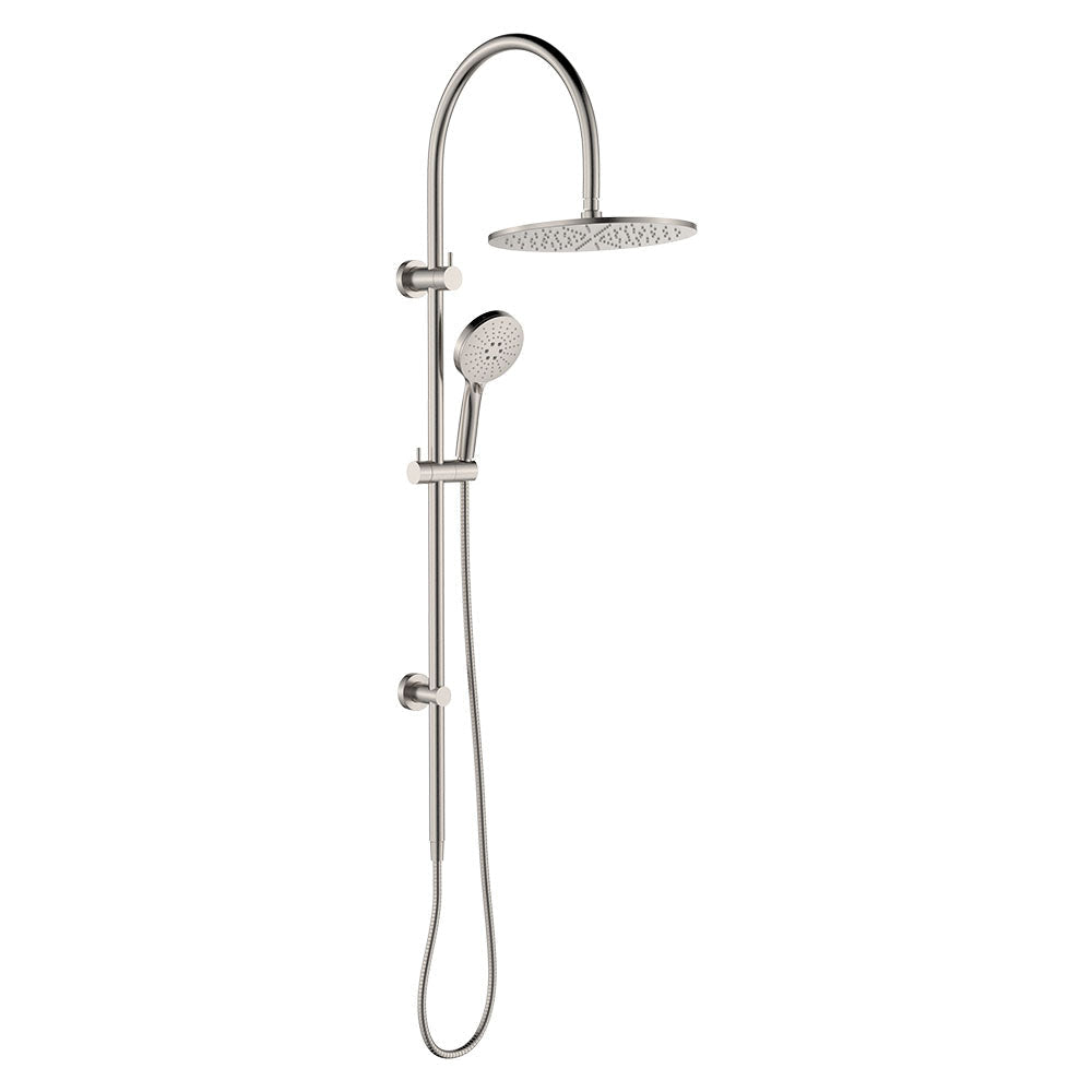 Fienza 455110BN Empire Slim Curved Twin Shower Brushed Nickel - Twin Showers