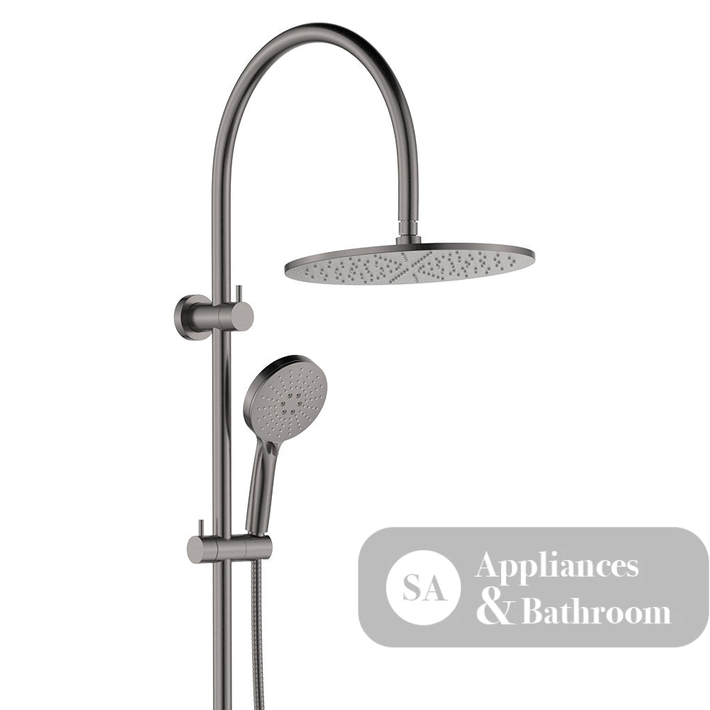 Fienza 455110GM Empire Slim Curved Twin Shower Gun Metal - Twin Showers