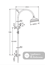 Fienza Lillian Twin Shower Urban Brass 455114Ub Showers