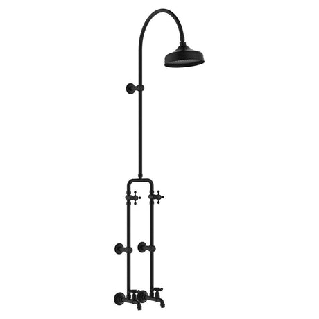 Fienza 455122BK Lillian Exposed Rail Shower & Bath Set Matte Black - Showers