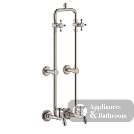 Fienza 455122BN Lillian Exposed Rail Shower & Bath Set Brushed Nickel - Showers