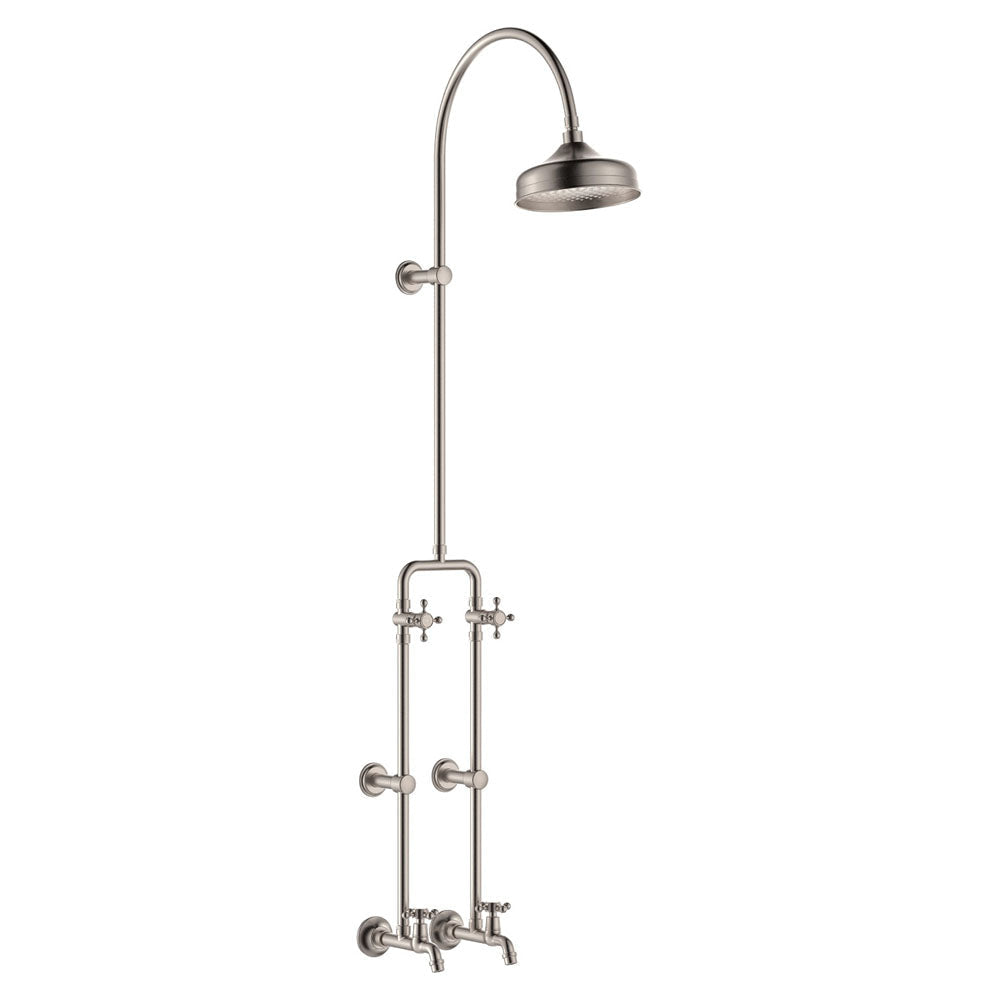 Fienza 455122BN Lillian Exposed Rail Shower & Bath Set Brushed Nickel - Showers