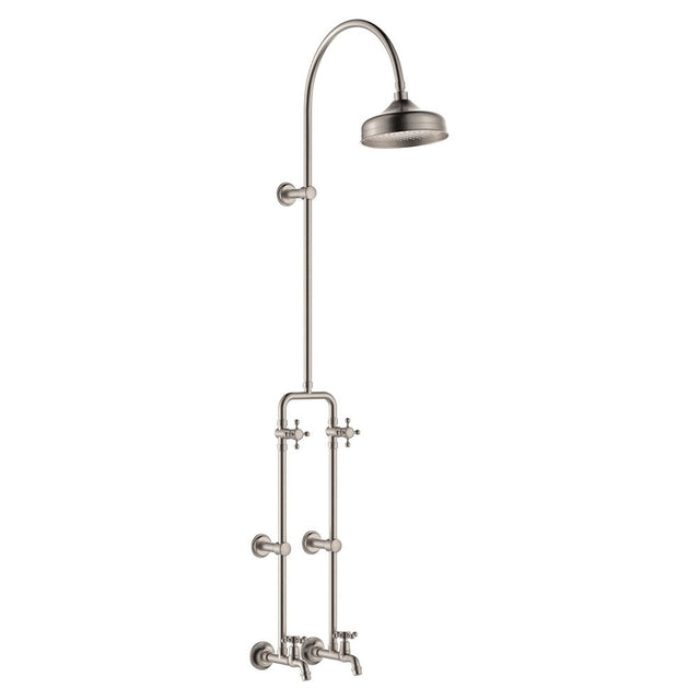 Fienza 455122BN Lillian Exposed Rail Shower & Bath Set Brushed Nickel - Showers