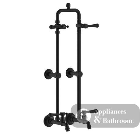 Fienza 455123BL Lillian Lever Exposed Rail Shower & Bath Set Matte Black - Showers