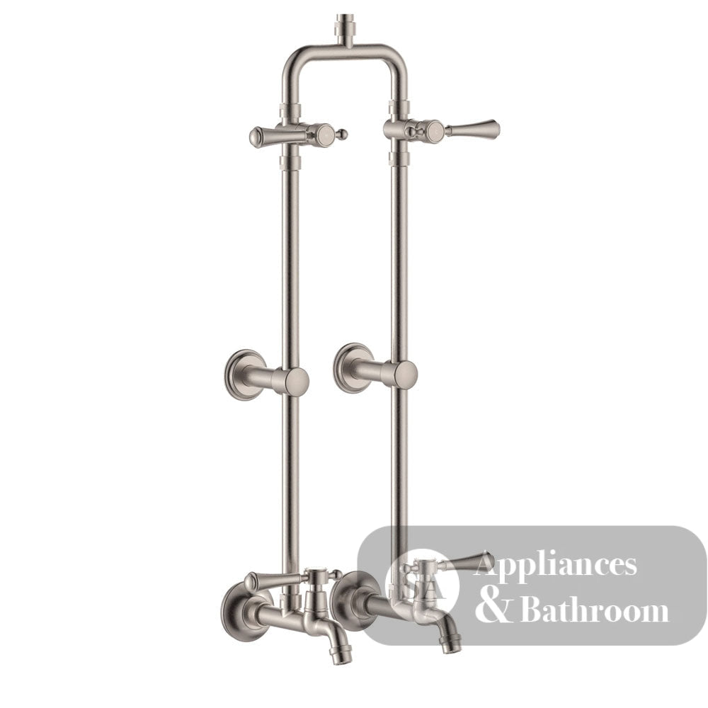 Fienza 455123NN Lillian Lever Exposed Rail Shower & Bath Set Brushed Nickel - Showers