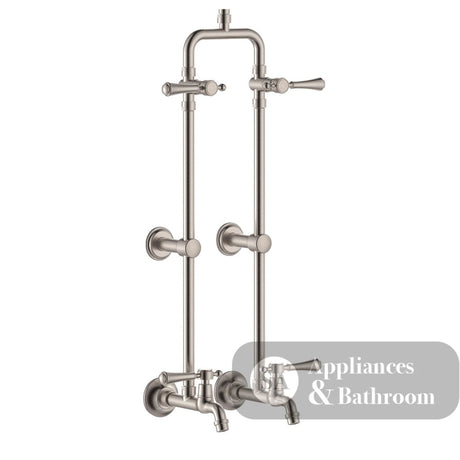 Fienza 455123NN Lillian Lever Exposed Rail Shower & Bath Set Brushed Nickel - Showers